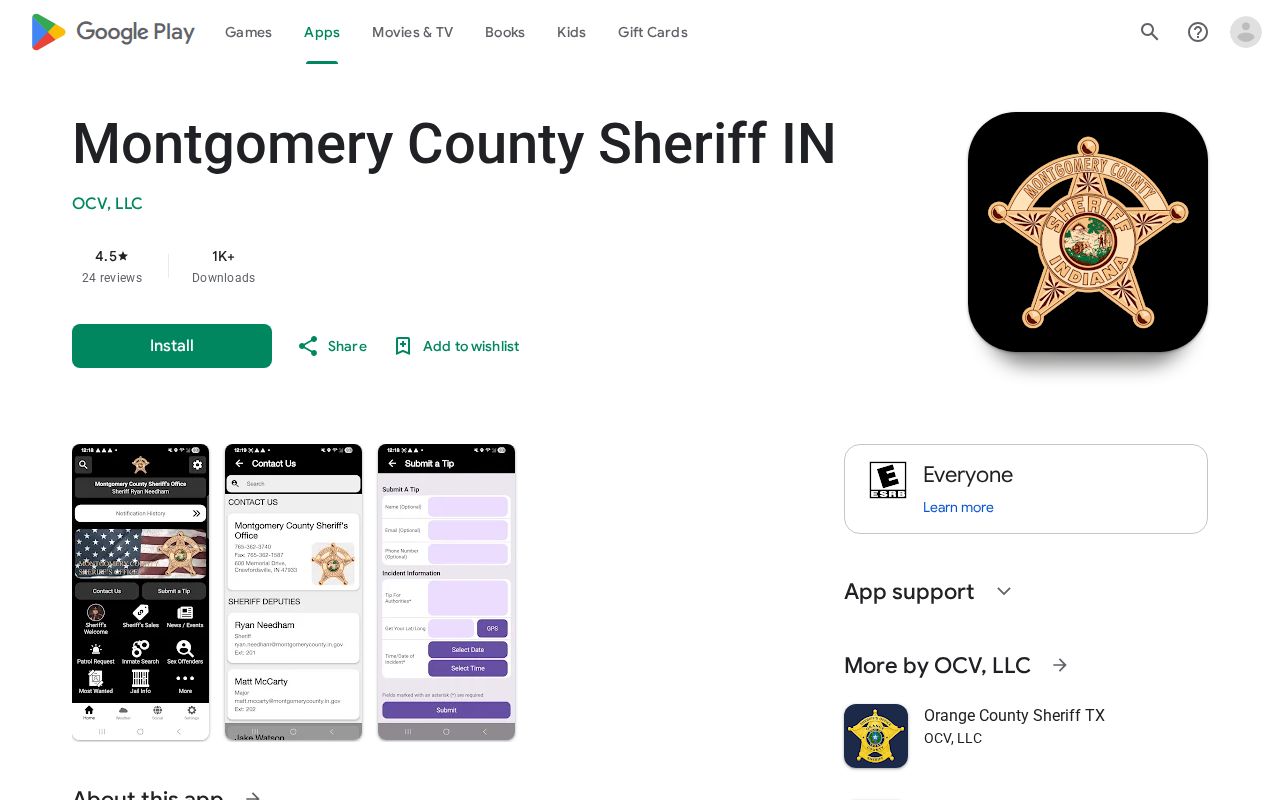 Montgomery County Sheriff app for wanted tips and public safety news